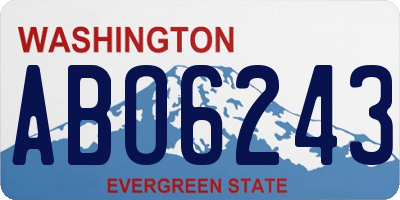 WA license plate ABO6243