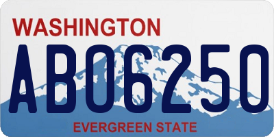 WA license plate ABO6250