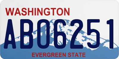 WA license plate ABO6251