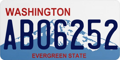 WA license plate ABO6252