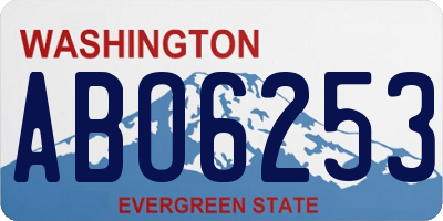 WA license plate ABO6253
