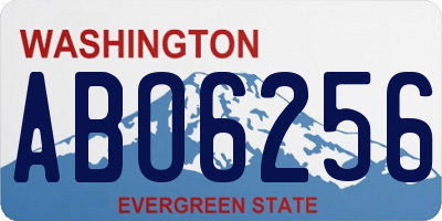 WA license plate ABO6256