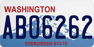 WA license plate ABO6262
