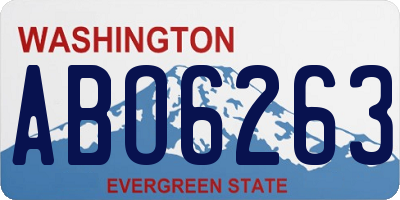 WA license plate ABO6263
