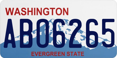 WA license plate ABO6265