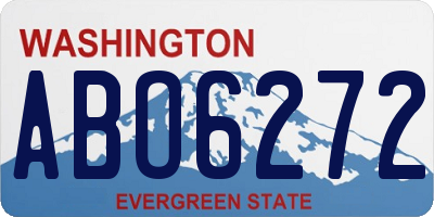 WA license plate ABO6272