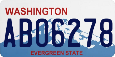 WA license plate ABO6278