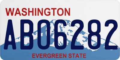 WA license plate ABO6282