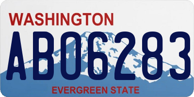 WA license plate ABO6283