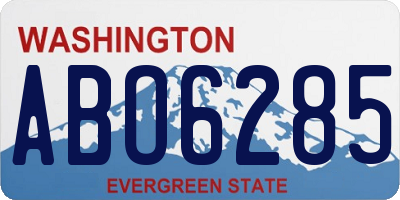 WA license plate ABO6285