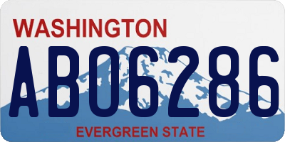 WA license plate ABO6286