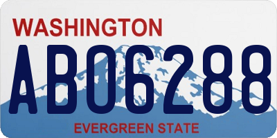 WA license plate ABO6288
