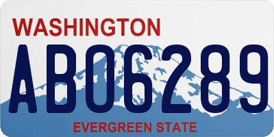 WA license plate ABO6289