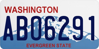 WA license plate ABO6291