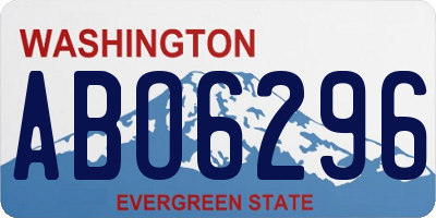 WA license plate ABO6296