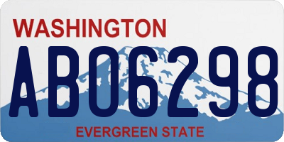 WA license plate ABO6298