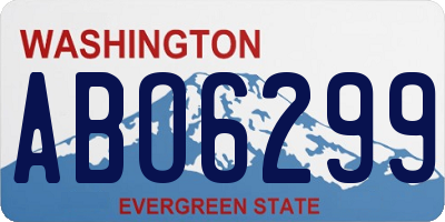 WA license plate ABO6299