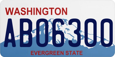 WA license plate ABO6300