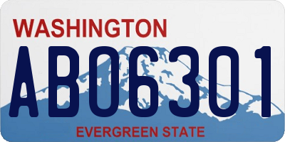 WA license plate ABO6301