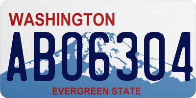 WA license plate ABO6304