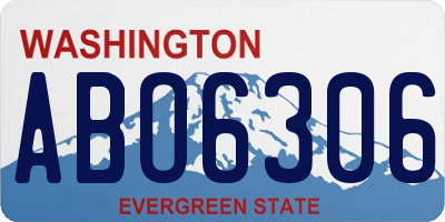 WA license plate ABO6306