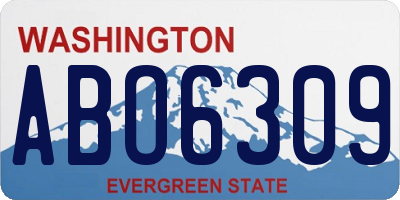WA license plate ABO6309