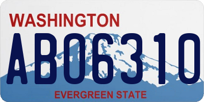 WA license plate ABO6310