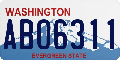 WA license plate ABO6311