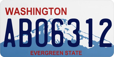WA license plate ABO6312