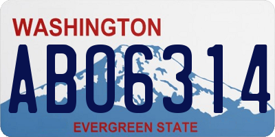 WA license plate ABO6314