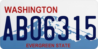 WA license plate ABO6315