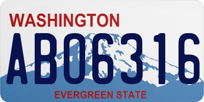 WA license plate ABO6316
