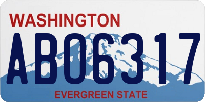 WA license plate ABO6317