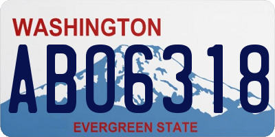 WA license plate ABO6318