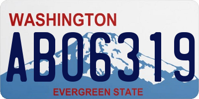 WA license plate ABO6319
