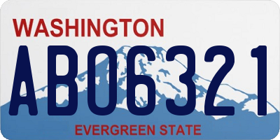 WA license plate ABO6321