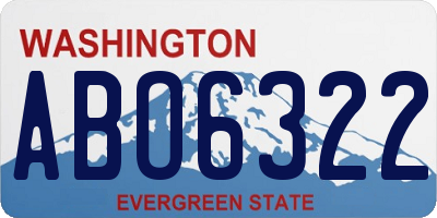 WA license plate ABO6322