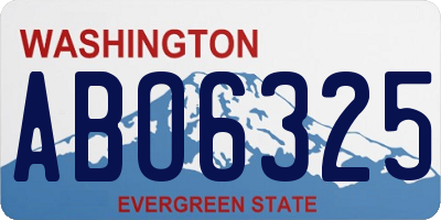WA license plate ABO6325