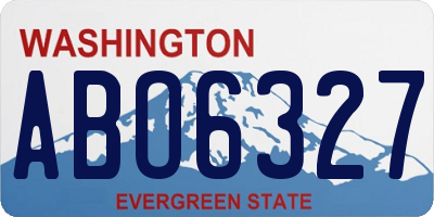 WA license plate ABO6327