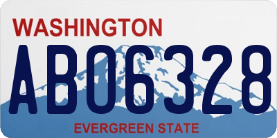 WA license plate ABO6328