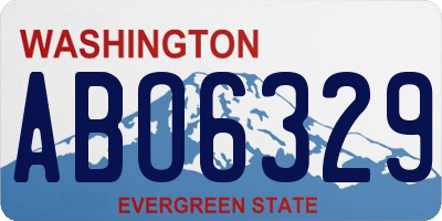 WA license plate ABO6329