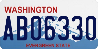 WA license plate ABO6330