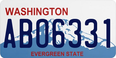 WA license plate ABO6331