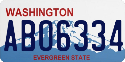 WA license plate ABO6334