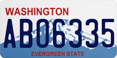 WA license plate ABO6335
