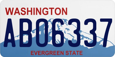 WA license plate ABO6337