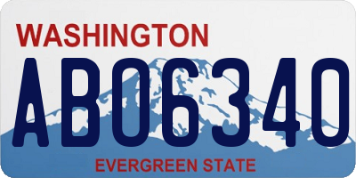 WA license plate ABO6340