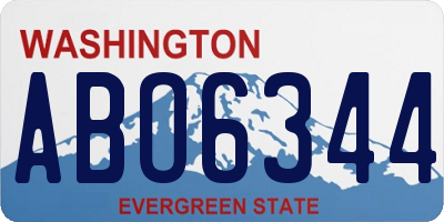 WA license plate ABO6344