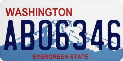 WA license plate ABO6346