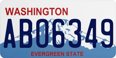 WA license plate ABO6349